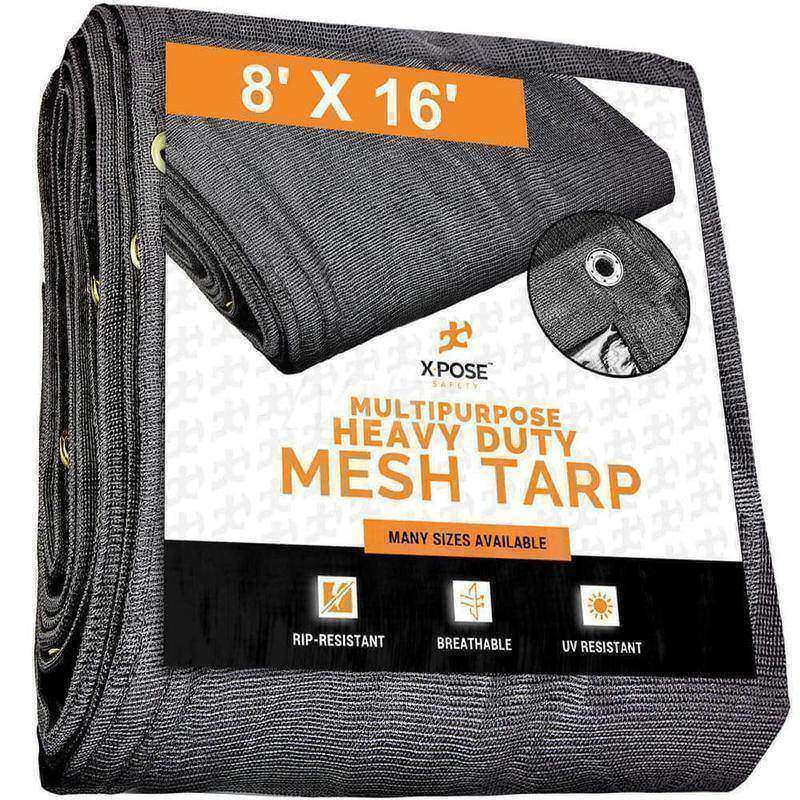 Tarp/Dust Cover: Black, Rectangle, Polyethylene, 16' Long x 8' Wide, 18 mil MPN:BMT-816-X