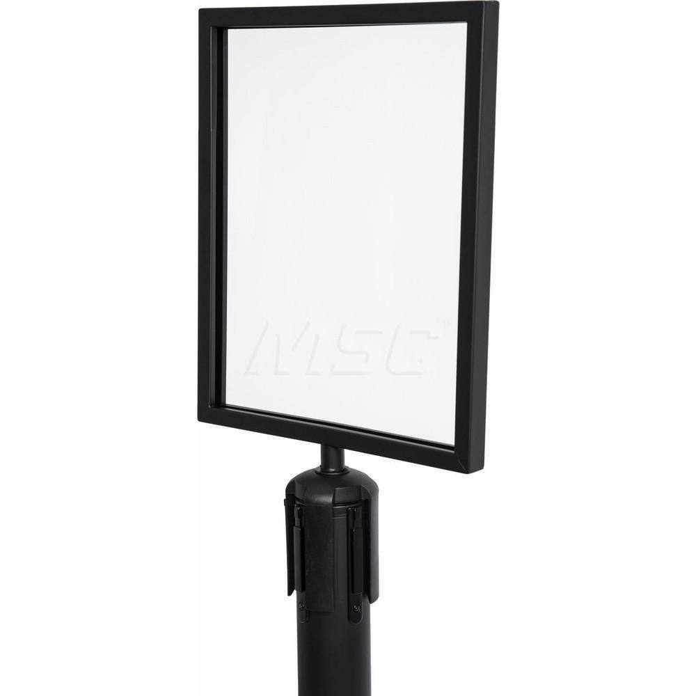 Pedestrian Barrier Sign Frame-Vertical: Steel, Black, Use with Xpress PRO Post & Xpress LITE Posts MPN:ESF8511VB