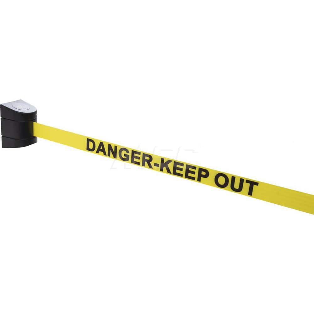 Pedestrian Barrier Retractable Belt: Plastic, Black, Wall Mount, Use with Xpress PRO Post & Xpress LITE Posts MPN:WSAFEBY15G1_DKO