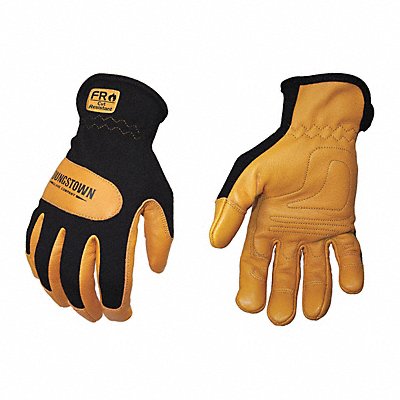 Mechanics Gloves Leather Blk/Tan L PR MPN:12-3270-80-L