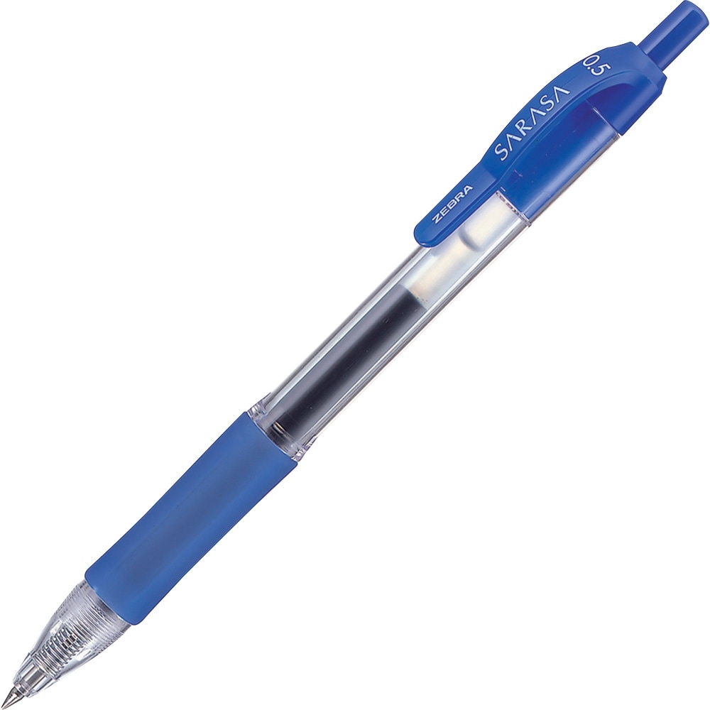 Zebra Pen SARASA X20 Retractable Gel Pens, Pack Of 12, Fine Point, 0.5 mm, Translucent Barrel, Blue Ink (Min Order Qty 5) MPN:46720-DZ