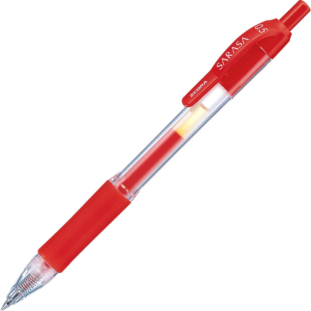 Zebra Pen SARASA X20 Retractable Gel Pens, Pack Of 12, Fine Point, 0.5 mm, Transparent Red Barrel, Red Ink (Min Order Qty 5) MPN:46730