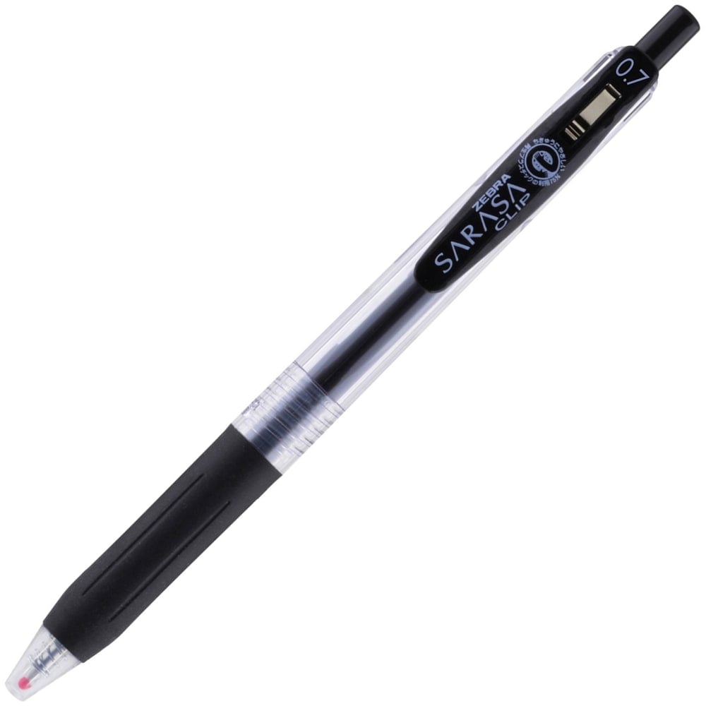 Zebra Pen SARASA Retractable Gel Pens, Pack Of 12, Medium Point, 0.7 mm, Silver Barrel, Black Ink (Min Order Qty 4) MPN:48710