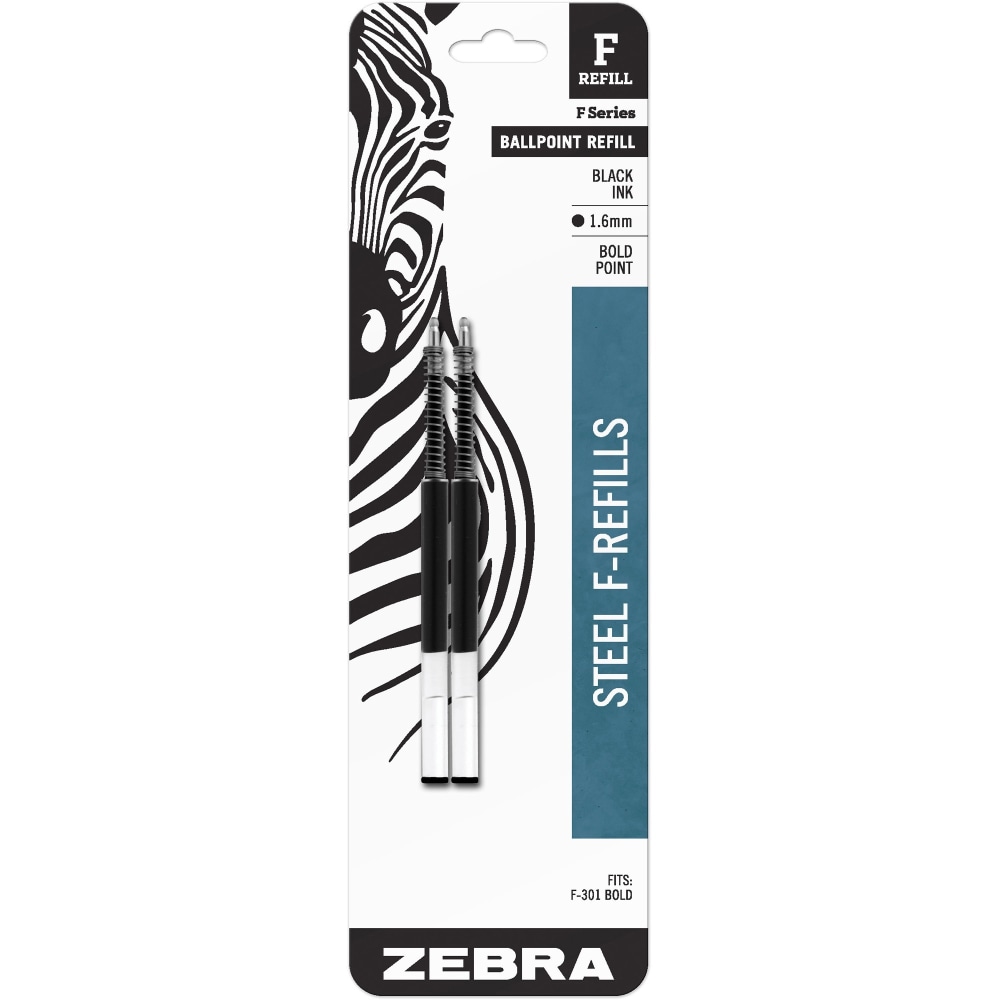 Zebra STEEL 7 Series F Refill Bold Point Ballpoint - 1.60 mm, Bold Point - Black Ink - 2 / Pack (Min Order Qty 29) MPN:82712