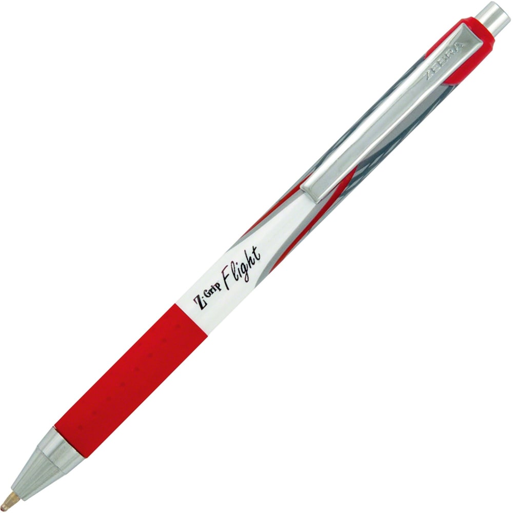 Zebra Pen Z-Grip Flight Retractable Pens - Bold Pen Point - 1.2 mm Pen Point Size - Retractable - Red - 1 Dozen (Min Order Qty 5) MPN:ZEB21930