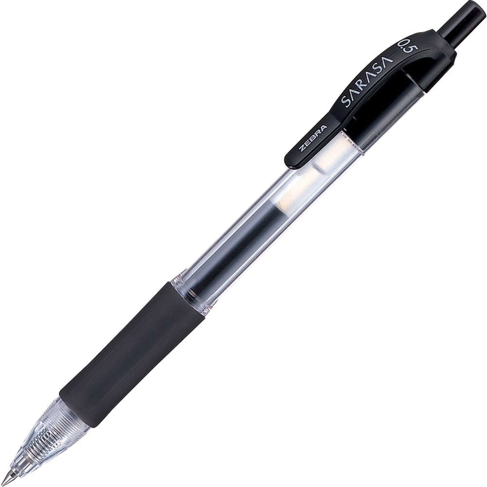 Zebra Pen SARASA X20 Retractable Gel Pens, Pack Of 12, Fine Point, 0.5 mm, Translucent Barrel, Black Ink (Min Order Qty 5) MPN:ZEB46710