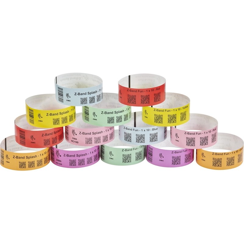 Zebra Z-Band Fun - Orange - 1 in x 10 in 1400 label(s) (4 roll(s) x 350) wristband labels - for LP 2824 Plus MPN:10012712-6