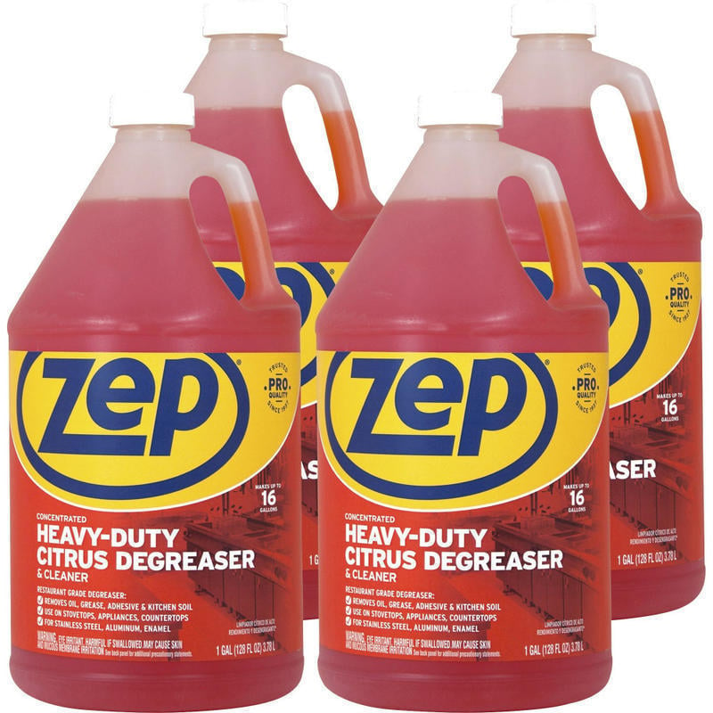 Zep Heavy-Duty Citrus Degreaser - Concentrate - 128 fl oz (4 quart) - 4 / Carton - Heavy Duty - Orange MPN:ZUCIT128CT