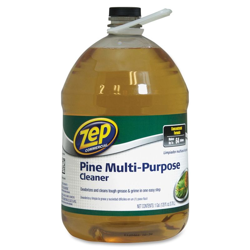 Zep Multipurpose Pine Cleaner - For Multipurpose - Concentrate - 128 fl oz (4 quart) - Pine ScentBottle - 4 / Carton - Disinfectant, Deodorize - Brown (Min Order Qty 2) MPN:ZUMPP128CT