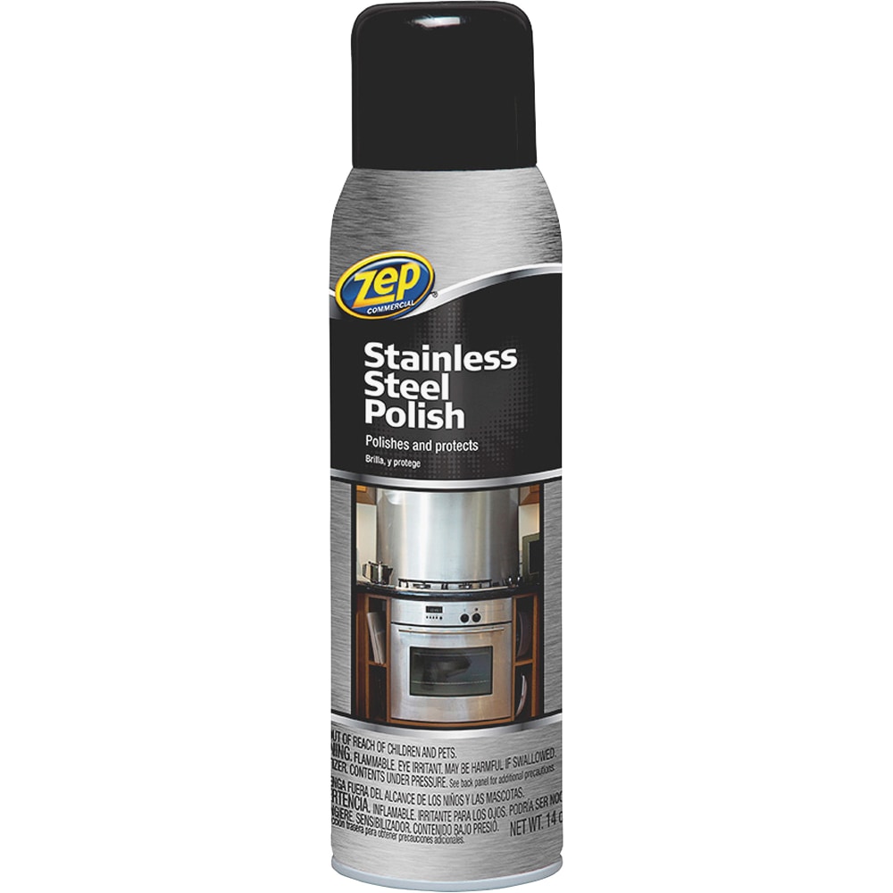 Zep Stainless Steel Polish - 14 fl oz (0.4 quart) - 12 / Carton - Rust Resistant, Corrosion Resistant, Fade Resistant - Chrome, Black MPN:ZUSSTL14CT