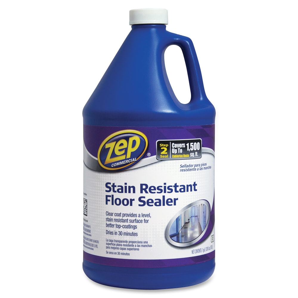 Zep Stain-Resistant Floor Sealer - 128 fl oz (4 quart) - 4 / Carton - Blue MPN:ZUFSLR128CT