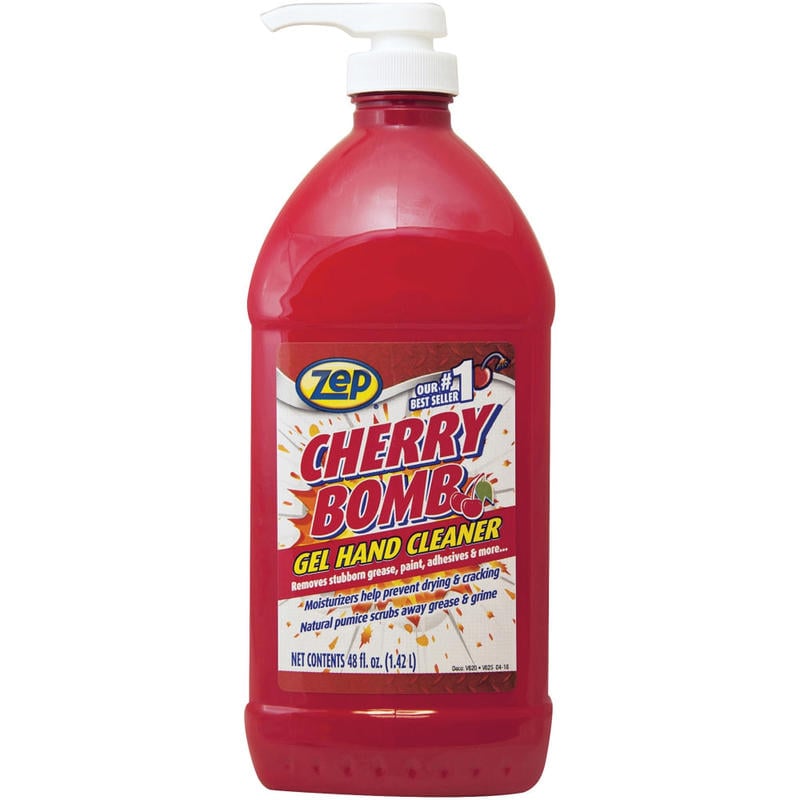 Zep Commercial Cherry Bomb Gel Hand Cleaner - Cherry Scent - 48 fl oz (1419.5 mL) - Red (Min Order Qty 4) MPN:ZUCBHC484