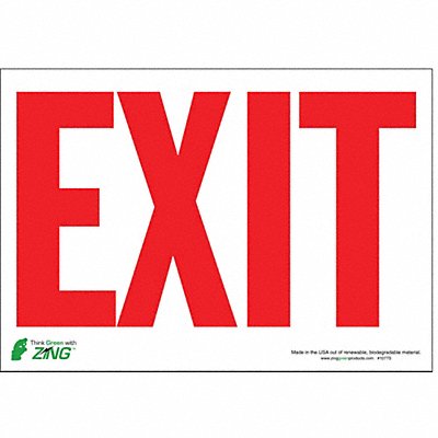 EXIT Sign Red on White 7X10 Adhesive MPN:1077S