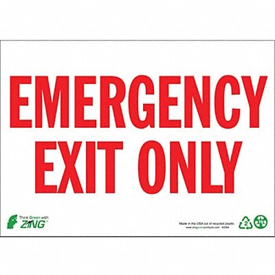 Sign Emergency EXit Only 10X14 AL MPN:2084A