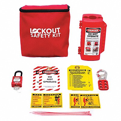 Portable Lockout Kit Filled Canvas Red MPN:7675