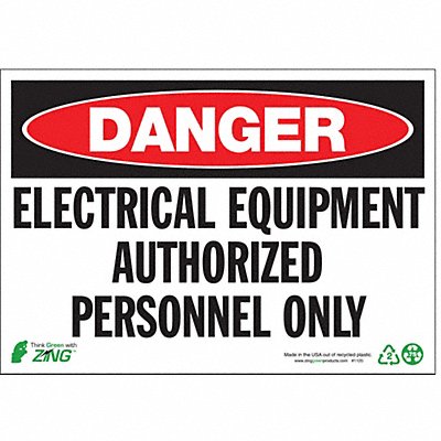 DANGER Sign Electrical Equipment 7X10 MPN:1120