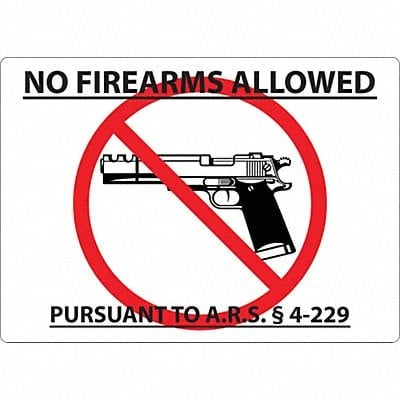 Arizona Concealed Carry Sign 10x14in MPN:2800