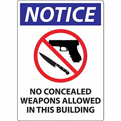 Concealed Carry Sign 14in x 10in Plastic MPN:2815S