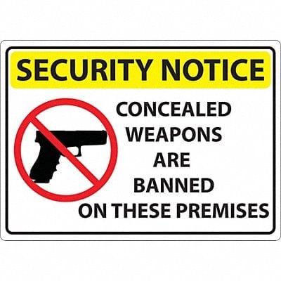 Concealed Carry Sign 10in x 14in Plastic MPN:2819