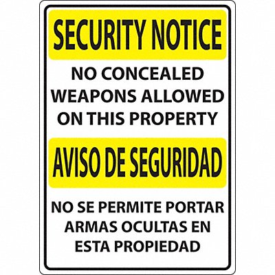 Concealed Carry Sign 14in x 10in Plastic MPN:2829S