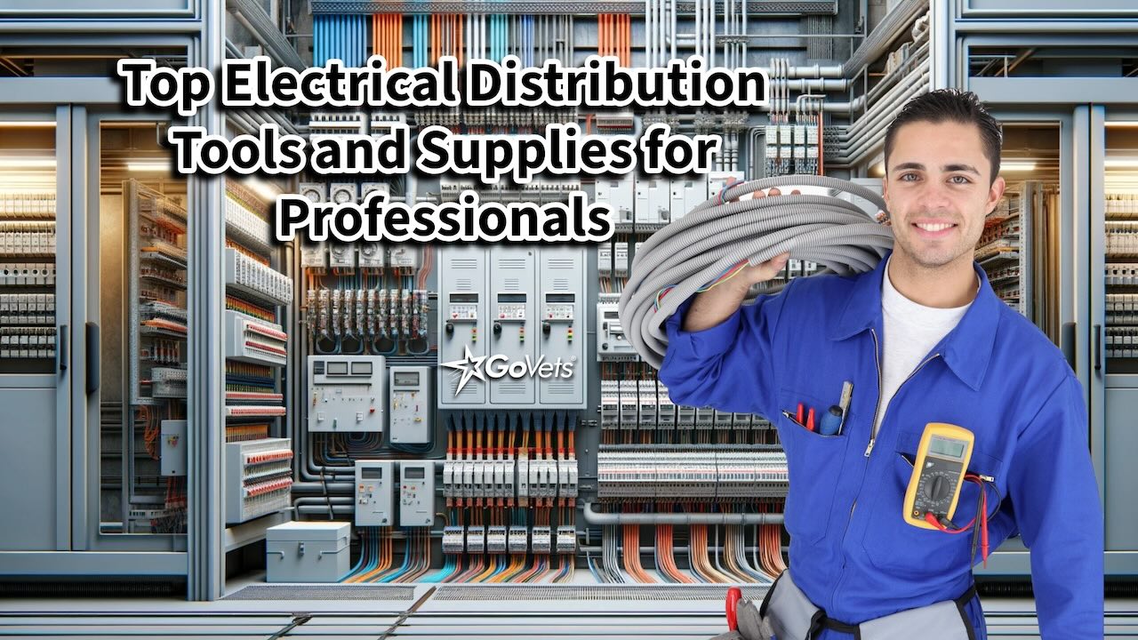 electrical distribution - electrician repairman with wire in front of distribution cabinet system