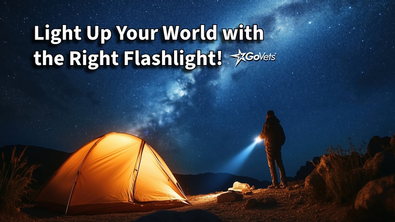 Light Up Your World with the Right Flashlight! Tent outdoors stars at night - man with flashlight - govets