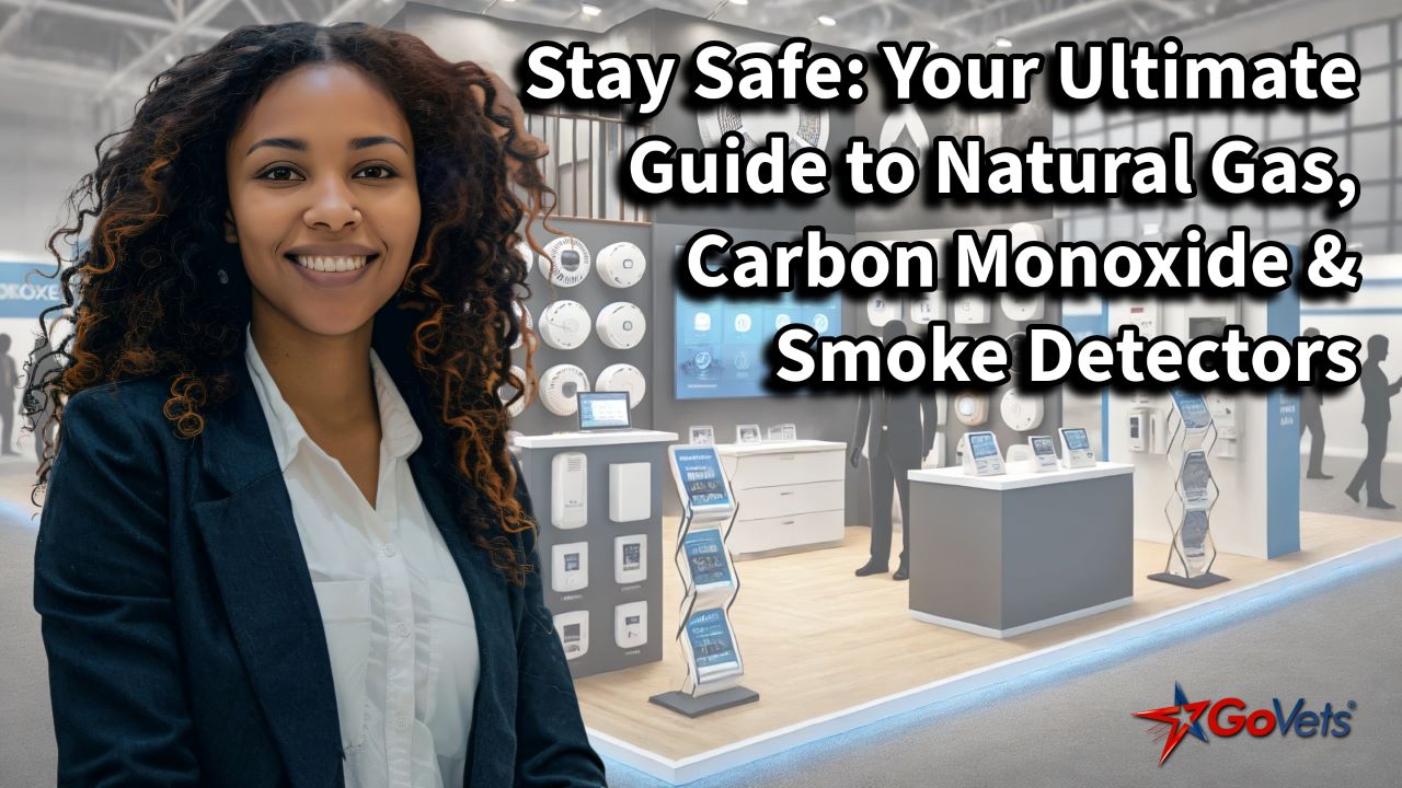 Woman at Trade Show - presenting Natural Gas, Carbon Monoxide & Smoke Detectors - GoVets