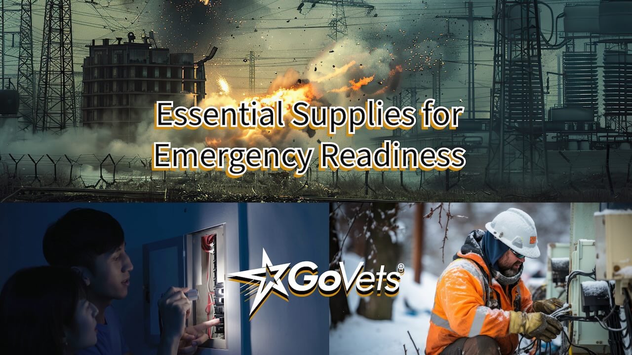 Power outage emergency supplies - grid explosion - winter power outage repair - breaker repair in dark