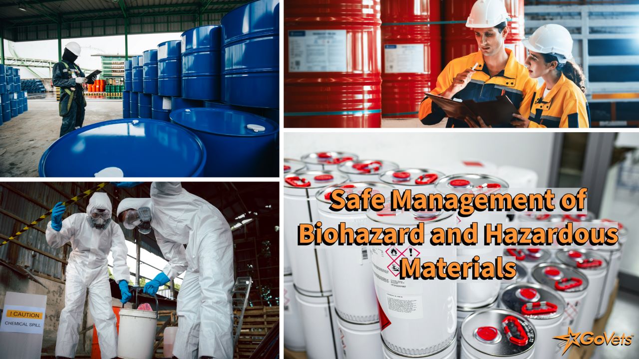 Safe Management of Biohazard and Hazardous Materials - People managing hazard waste in warehouses